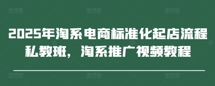 2025年淘系电商标准化起店流程私教班，淘系推广视频教程_网创资源库