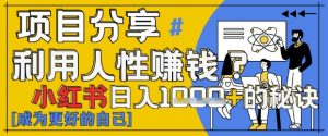 小红书日入1k+？揭秘人性洞察力，小白3分钟上手，点赞爆棚！_网创资源库