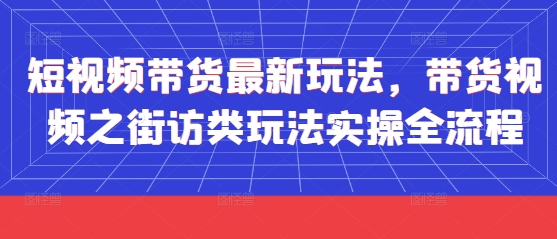 短视频带货最新玩法，带货视频之街访类玩法实操全流程_网创资源库