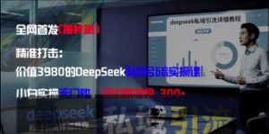 精准打击：价值3980的DeepSeek私域引流实操课，小白实操无门槛，日引精准粉300+_网创资源库