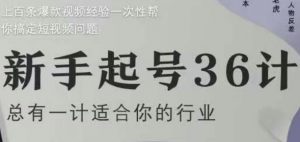新手起号36计2.0，四年行业沉淀，上百条爆款视频经验一次性帮你搞定短视频问题_网创资源库