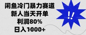 闲鱼冷门暴力赛道，新人当天开单，利润80%，日入多张【揭秘】_网创资源库