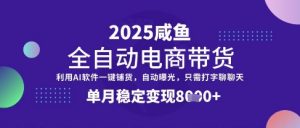 全网首发【闲鱼全自动电商带货】三年磨一剑，一朝露锋芒，单月稳定变现8k+【揭秘】_网创资源库