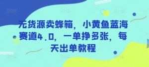 无货源卖蜂箱，小黄鱼蓝海赛道4.0，一单挣多张，每天出单教程_网创资源库
