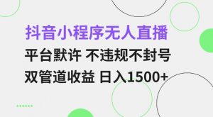 抖音小程序无人直播 平台默许 不违规不封号 双管道收益 日入多张 小白也能轻松操作【仅揭秘】_网创资源库