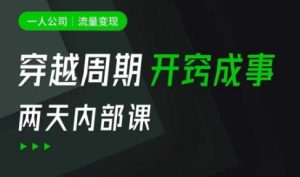 一人公司：流量变现课，一人公司的方法模型拆解， 拆解富人思维，流量思维，小老板思维等_网创资源库