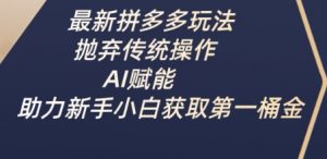 最新拼多多玩法，抛弃传统操作，AI赋能，助力新手小白获取第一桶金_网创资源库