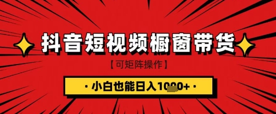抖音短视频食品橱窗带货，小白轻松上手日入1k+【揭秘】_网创资源库