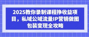 2025教你录制课程挣收益项目，私域公域流量IP营销做图包装变现全攻略_网创资源库