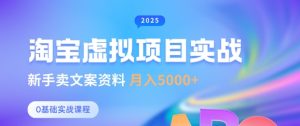 淘宝虚拟项目垂直玩法，新手卖文案资料，月入5k+_网创资源库