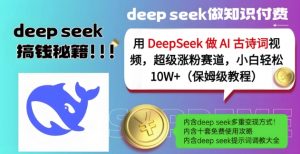 用DeepSeek做AI古诗词视频，超级涨粉赛道，小白轻松涨粉10W+(保姆级教程)_网创资源库