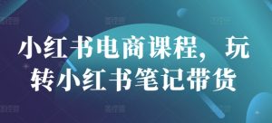 小红书电商课程，玩转小红书笔记带货_网创资源库