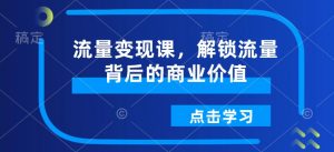 流量变现课，解锁流量背后的商业价值_网创资源库