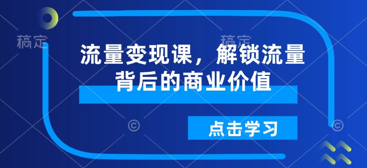流量变现课，解锁流量背后的商业价值_网创资源库