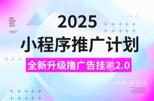 2025小程序推广计划，撸广告挂JI3.0玩法，日均5张【揭秘】_网创资源库