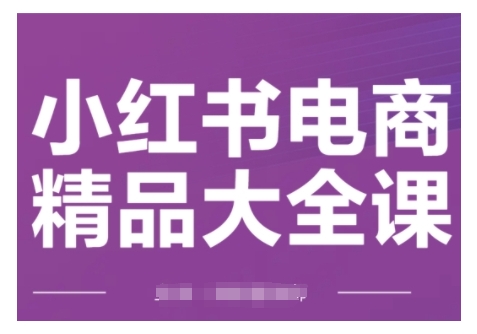 小红书电商精品大全课，快速掌握小红书运营技巧，实现精准引流与爆单目标，轻松玩转小红书电商_网创资源库