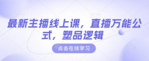 最新主播线上课，直播万能公式，塑品逻辑_网创资源库