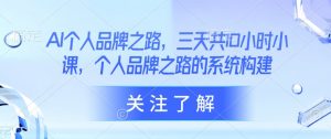 AI个人品牌之路，​三天共10小时小课，个人品牌之路的系统构建_网创资源库