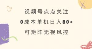 视频号点点关注，0成本单号80+，可矩阵，绿色正规，长期稳定【揭秘】_网创资源库