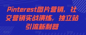 Pinterest图片营销，社交营销实战演练，独立站引流新利器_网创资源库