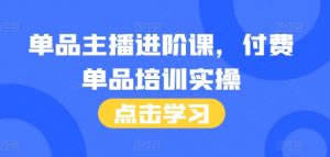 单品主播进阶课，付费单品培训实操，46节完整+话术本_网创资源库