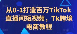 从0-1打造百万TikTok直播间短视频，Tk跨境电商教程_网创资源库