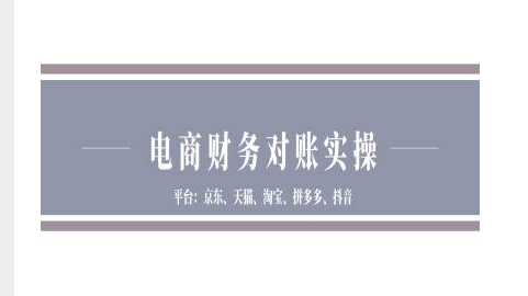 电商财务对账实操-京东天猫淘宝拼多多抖音电商财务对账_网创资源库