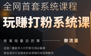 2025行业首套全网全域打粉系统神课，做流量做离钱最近的事，一套新手入行打粉引流必备课_网创资源库