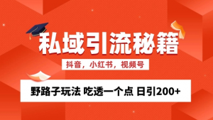 私域流量的精准化获客方法 野路子玩法 吃透一个点 日引200+ 【揭秘】_网创资源库