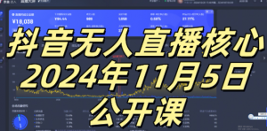 抖音无人直播核心公开课，咸鱼翻身小白可做带有睡后收入月入过万太简单【揭秘】_网创资源库