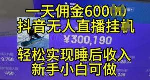 2024年11月抖音无人直播带货挂JI，小白的梦想之路，全天24小时收益不间断实现真正管道收益【揭秘】_网创资源库