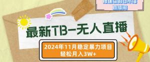 【最新TB-无人直播】11月最新，打造你的日不落直播间，轻松月入过W【揭秘】_网创资源库